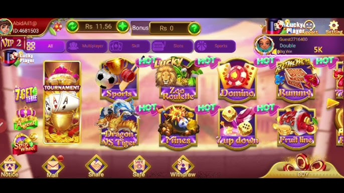 3 Patti Loot game lobby screenshot showing Teen Patti tables, Rummy, Dragon vs Tiger and Mines in Pakistan