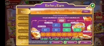 3 Patti Loot Refer and Earn screen showing referral level chart in Teen Patti Loot APK